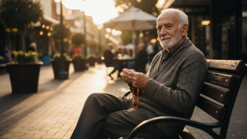 A dramatic, low-angle 'Oakleigh Fine Art Photography Capturing Soulful Moments' portrait of a thoughtful artist silhouetted against a golden sunset over the Oakleigh War Memorial, showcasing a blend of strength and introspection with professional colour grading.