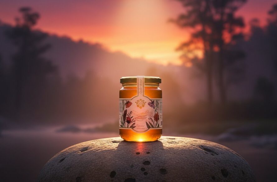 Dramatic, cinematic photograph showcasing Orbost Victoria Regional Product Photography Solutions. A beautifully crafted artisan jarrah wood product, illuminated by a warm, golden hour light filtering through the misty Snowy River valley, expertly composed against a backdrop of native Australian flora, with subtle motion blur hinting at the product's journey, capturing its texture and craftsmanship in breathtaking detail.