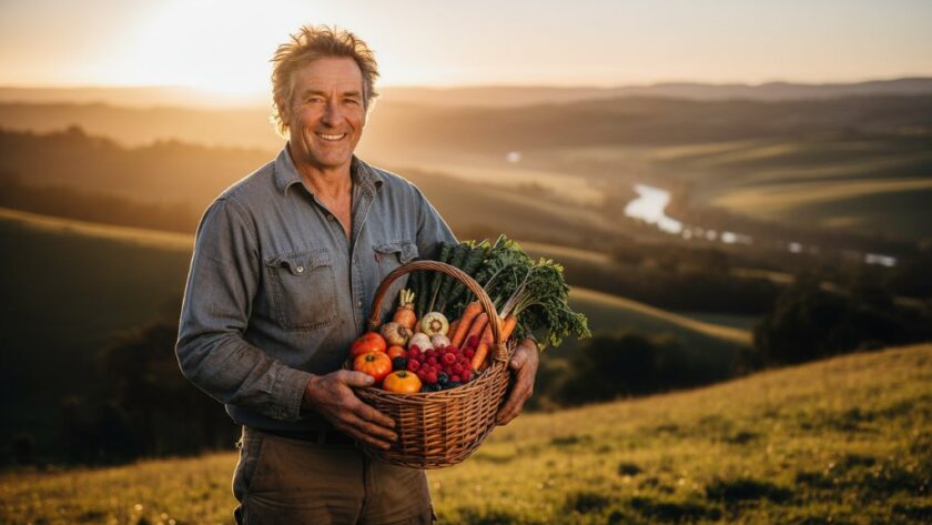 Epic moment capture of a local artisan showcasing their craft with their products, set against the stunning Orbost Victorian High Country landscape, perfectly illustrating professional Orbost Victorian High Country advertising photography for their brand.
