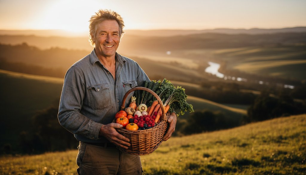 Epic moment capture of a local artisan showcasing their craft with their products, set against the stunning Orbost Victorian High Country landscape, perfectly illustrating professional Orbost Victorian High Country advertising photography for their brand.