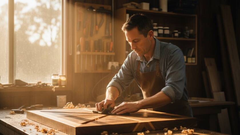 Dynamic hero shot for a local Park Orchards business showcasing their handcrafted product with dramatic backlighting, perfect for Park Orchards advertising photography for local businesses, capturing an epic moment of quality and craftsmanship.