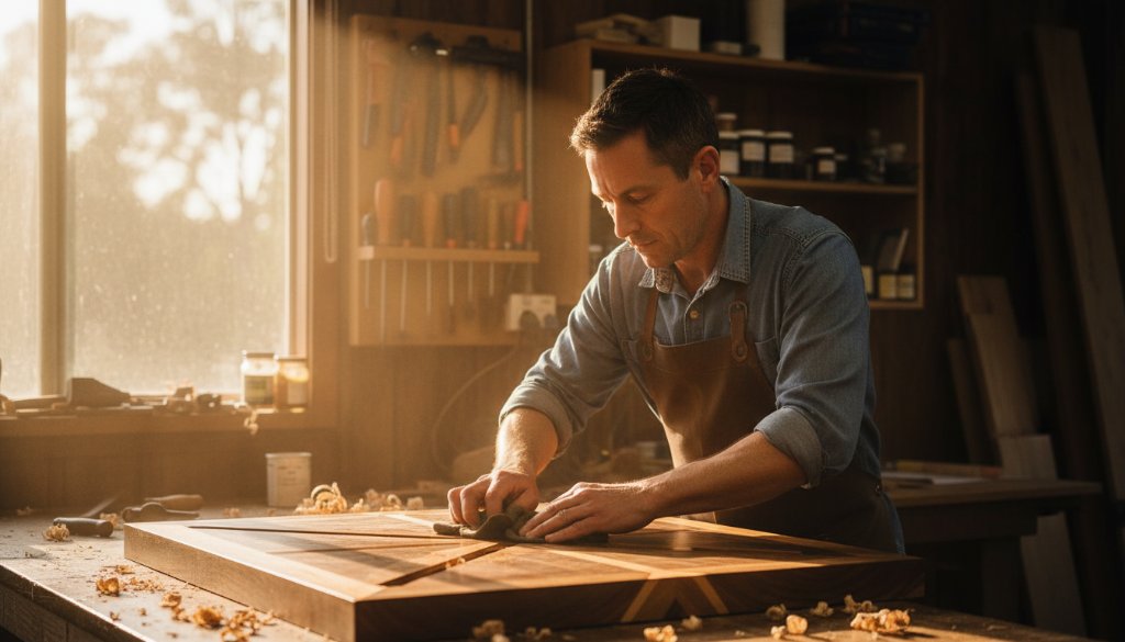 Dynamic hero shot for a local Park Orchards business showcasing their handcrafted product with dramatic backlighting, perfect for Park Orchards advertising photography for local businesses, capturing an epic moment of quality and craftsmanship.