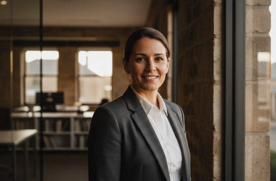A powerful, cinematic portrait of a confident male executive in a modern Buninyong office, captured with dramatic lighting and professional colour grading, perfectly embodying Premium Corporate Headshots Buninyong Victoria Businesses for a leading professional image.