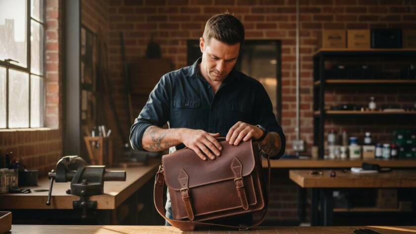 An epic, cinematic shot of a local small business owner in Albion, Victoria, proudly presenting their artisan product against a backdrop of a bustling, modern industrial setting, bathed in dramatic golden hour light, highlighting their dedication. Professional advertising photography Albion Victoria.