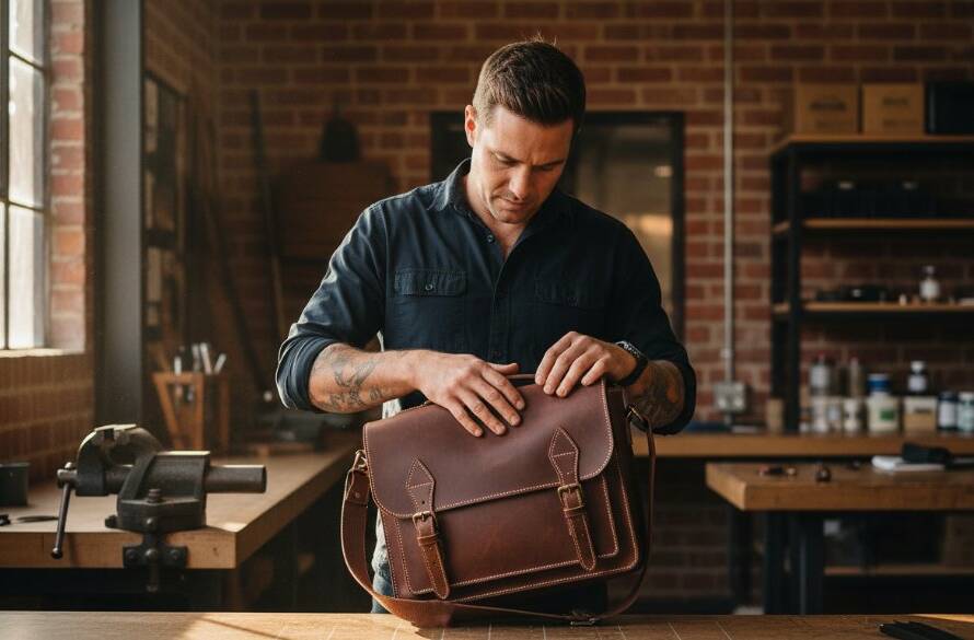 An epic, cinematic shot of a local small business owner in Albion, Victoria, proudly presenting their artisan product against a backdrop of a bustling, modern industrial setting, bathed in dramatic golden hour light, highlighting their dedication. Professional advertising photography Albion Victoria.