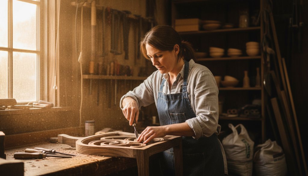 An epic, dynamically composed photograph showcasing Professional Commercial Photography Wallan Businesses, featuring a local artisanal baker proudly presenting a freshly baked, perfectly golden sourdough loaf in their rustic Wallan bakery, lit by dramatic, warm window light, conveying quality and passion.