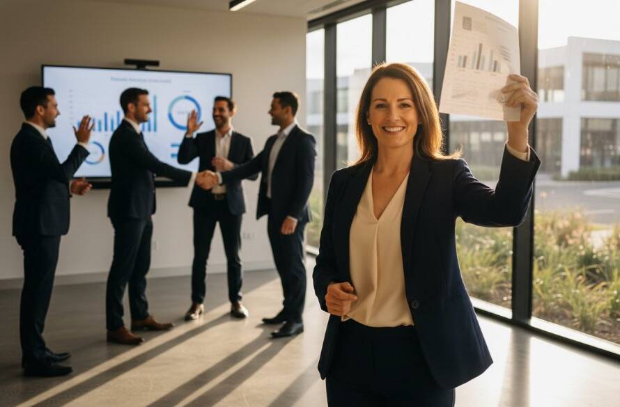 An epic moment captured: a diverse team of professionals in Mulgrave, Victoria, showcasing their professionalism through candid yet polished professional corporate headshots for Mulgrave businesses, against a modern office backdrop with dramatic, warm lighting, conveying confidence and collaboration.