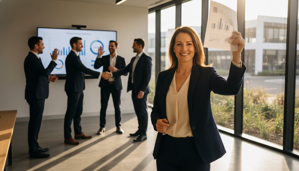 An epic moment captured: a diverse team of professionals in Mulgrave, Victoria, showcasing their professionalism through candid yet polished professional corporate headshots for Mulgrave businesses, against a modern office backdrop with dramatic, warm lighting, conveying confidence and collaboration.