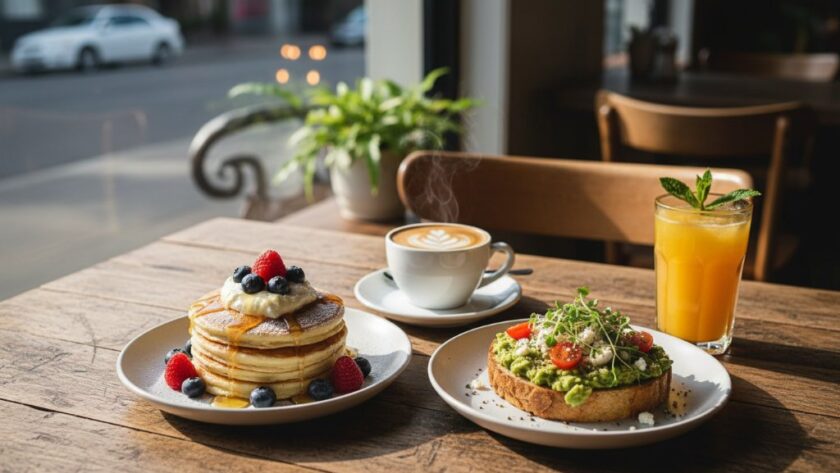 Dramatic overhead shot showcasing a beautifully styled table spread of local Warragul produce and cafe dishes, expertly lit, captured by a professional food photographer, highlighting the vibrant appeal of professional food photography Warragul for vibrant cafe menus.