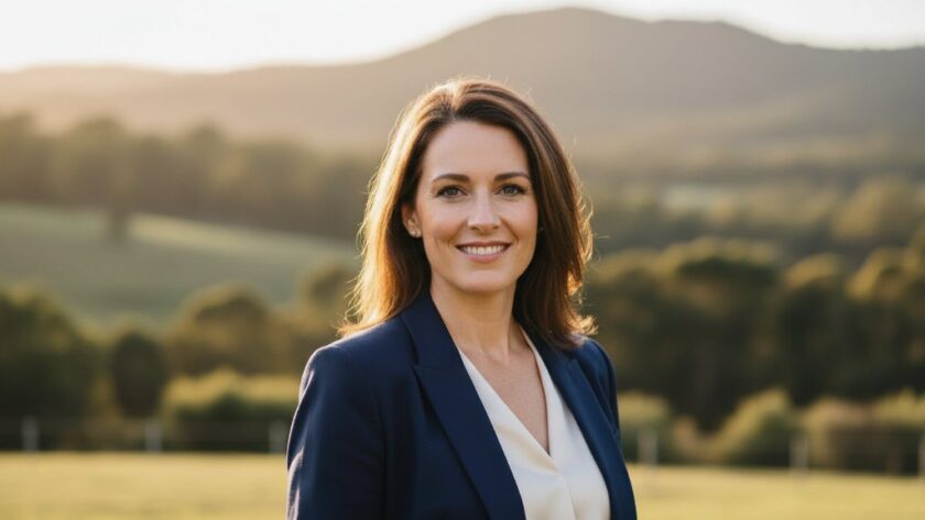 An inspiring professional headshot captured in Churchill, Victoria, showcasing a confident individual against a softly blurred, verdant backdrop reminiscent of the local landscape, with natural, golden hour lighting enhancing their approachable yet authoritative expression. This image exemplifies how professional headshots Churchill Victoria for career boost can elevate a personal brand.