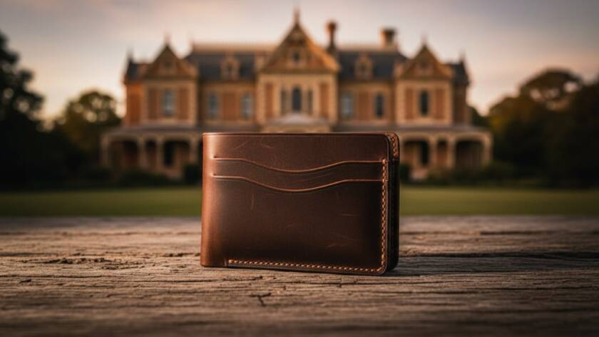 A dynamic, high-angle shot showcasing a handcrafted ceramic coffee mug, steam rising gently, artfully arranged on a rustic wooden table with a blurred background of Werribee Open Range Zoo's savannah exhibit, demonstrating professional product photography services Werribee.