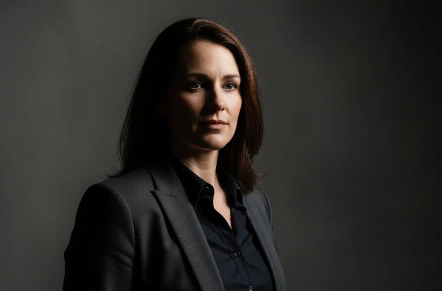 A powerful, cinematic black and white portrait captured through professional studio photography Ashburton VIC, showing a person's raw emotion and strength with dramatic chiaroscuro lighting, creating an epic moment of connection.