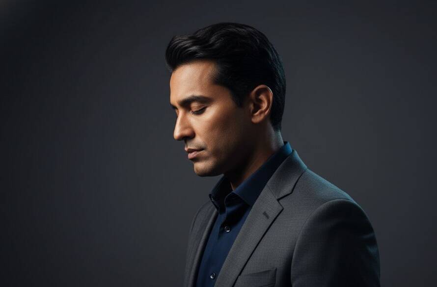 A powerful, cinematic photograph capturing a professional studio photography Skye vibrant portraits session, featuring a subject bathed in dramatic, warm light, creating an epic moment of intense focus and artistic depth.