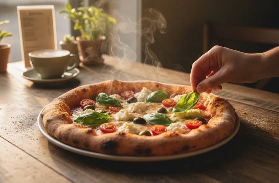Dramatic overhead shot showcasing a beautifully plated brunch spread at a sun-drenched cafe in Ringwood East, expertly captured for Ringwood East cafe menu photography for local businesses, with golden light highlighting fresh ingredients.