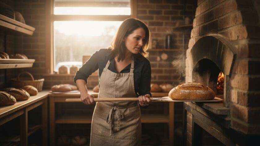 Dynamic hero shot for Ringwood North advertising photography to boost local brands, showing a local café owner proudly presenting a freshly brewed coffee, captured with dramatic lighting and bokeh in a bustling Ringwood North street scene.