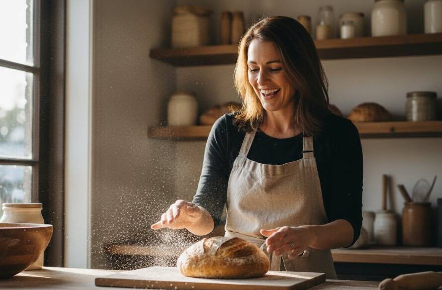 Dynamic portrait of a vibrant Ringwood North entrepreneur, captured in a sunlit cafe, showcasing their passionate work with a professional, color-graded aesthetic that highlights the Ringwood North branding photography local business impact on their personal brand.
