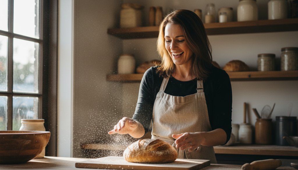 Dynamic portrait of a vibrant Ringwood North entrepreneur, captured in a sunlit cafe, showcasing their passionate work with a professional, color-graded aesthetic that highlights the Ringwood North branding photography local business impact on their personal brand.
