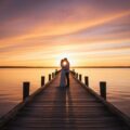 Romantic Lakes Entrance pre-wedding photoshoot stunning jetties