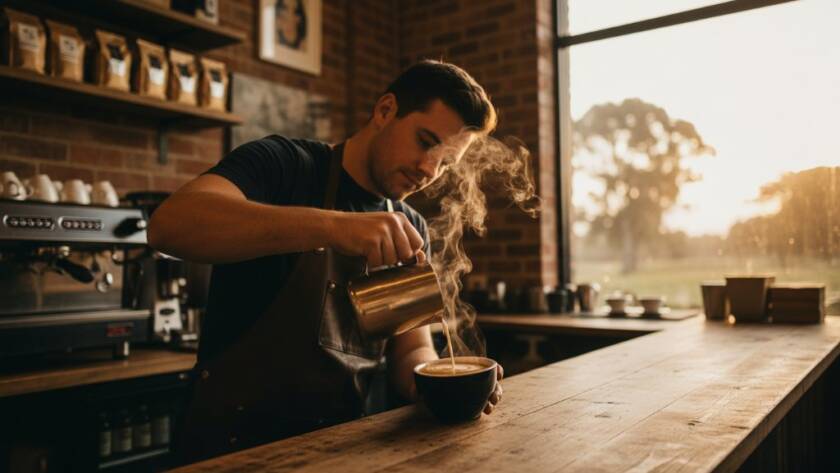 Dynamic Sandhurst advertising photography for local business growth, featuring a local artisanal product dramatically lit against the backdrop of Sandhurst's picturesque natural setting at sunset, showcasing its quality and appeal.
