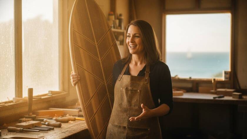 Dynamic Sandringham professional commercial photography for local businesses, capturing a chef proudly presenting a dish with dramatic backlighting in a modern Sandringham cafe, showcasing culinary excellence.