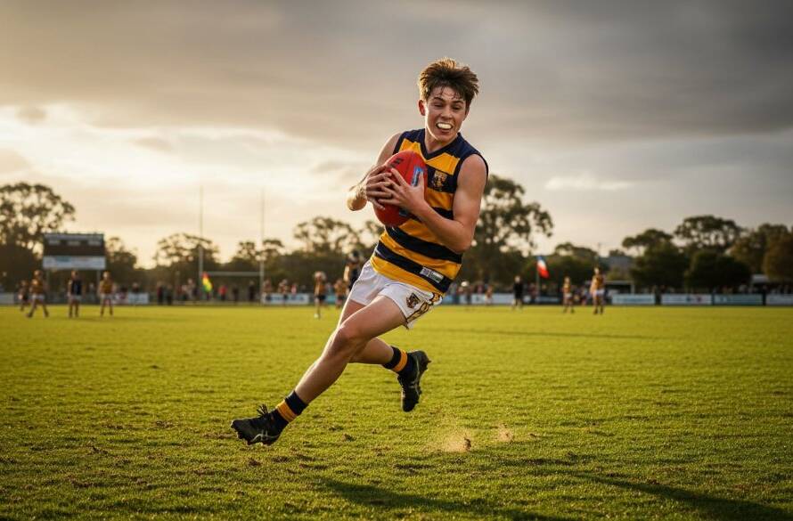 An epic moment in Scoresby junior sports photography dynamic action, showing a young athlete mid-jump during a basketball game, surrounded by vibrant court colours and dramatic lighting, celebrating a successful shot.