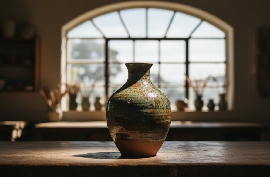 A beautifully composed 'epic moment' shot capturing a handcrafted ceramic mug, gleaming under a dramatic spotlight in a rustic Soldiers Hill artisan workshop, showcasing the intricate details through professional Soldiers Hill artisanal product photography.