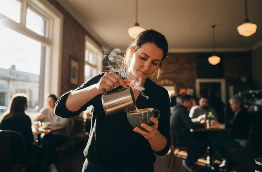 Dynamic, wide-angle shot of a local artisan meticulously crafting pottery in a sunlit Soldiers Hill studio, emphasizing the quality and passion of a business thriving through Soldiers Hill commercial photography boosting local businesses, with dramatic backlighting and a shallow depth of field.
