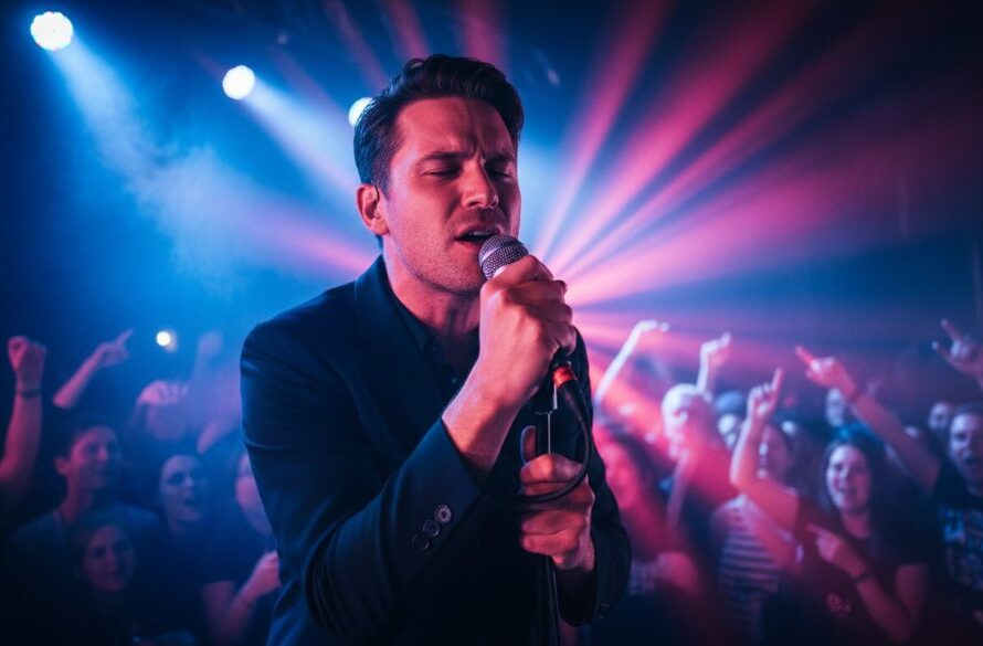 An electrifying shot by a South Geelong Concert Photographer Live Music Moments, capturing a lead guitarist mid-shred with dramatic stage lighting, smoke, and an energetic crowd, embodying the raw power of a live performance.