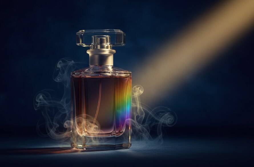 Dramatic, professional studio shot of a finely crafted artisan candle, glowing with a soft, warm light against a dark, minimalist background, surrounded by subtle wisps of smoke, captured with strategic product photography for Knoxfield businesses Victoria, emphasizing luxurious texture and inviting aroma.