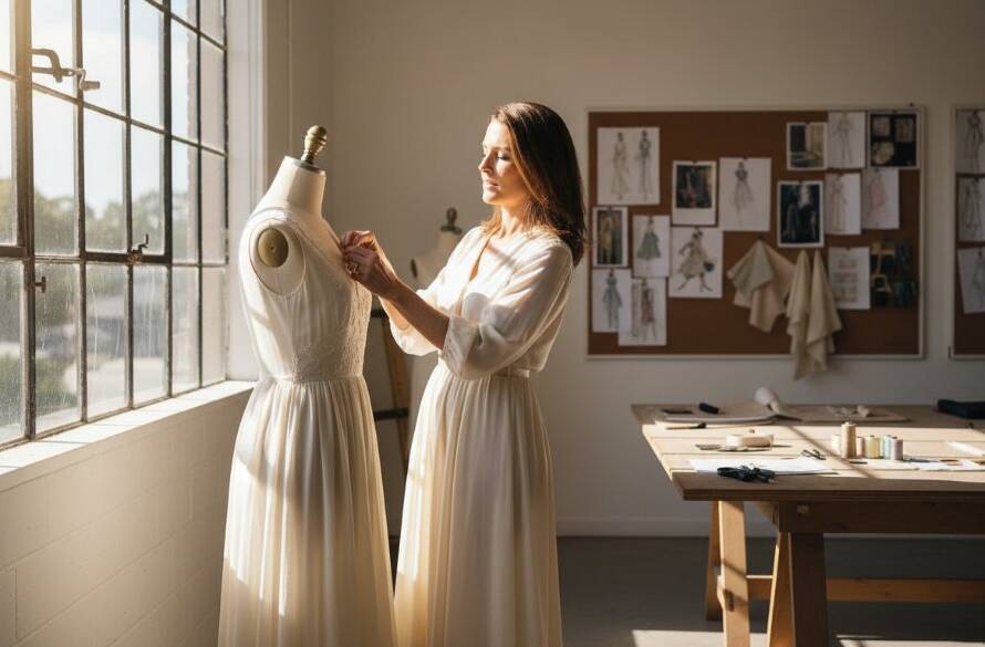 A dynamic, wide-angle shot of a chef proudly presenting a gourmet dish in a sun-drenched cafe in Surrey Hills, exemplifying Surrey Hills editorial photography for local businesses, with blurred patrons in the background and a warm, inviting atmosphere, professional color grading.