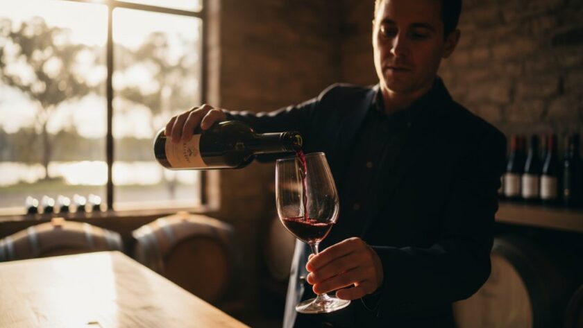 An epic moment captured in Swan Hill commercial photography elevating local businesses, showing a local artisan passionately crafting a unique item in their workshop, bathed in dramatic natural light, emphasizing dedication and quality.