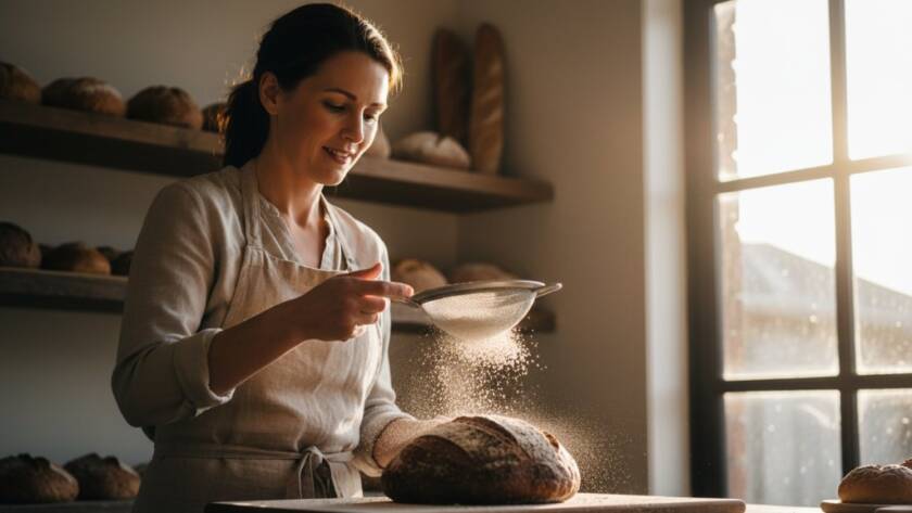 A dramatic, cinematic shot showcasing a small business owner in Taylors Hill interacting passionately with a customer, illuminated by golden hour light, embodying professional Taylors Hill local business editorial photography.