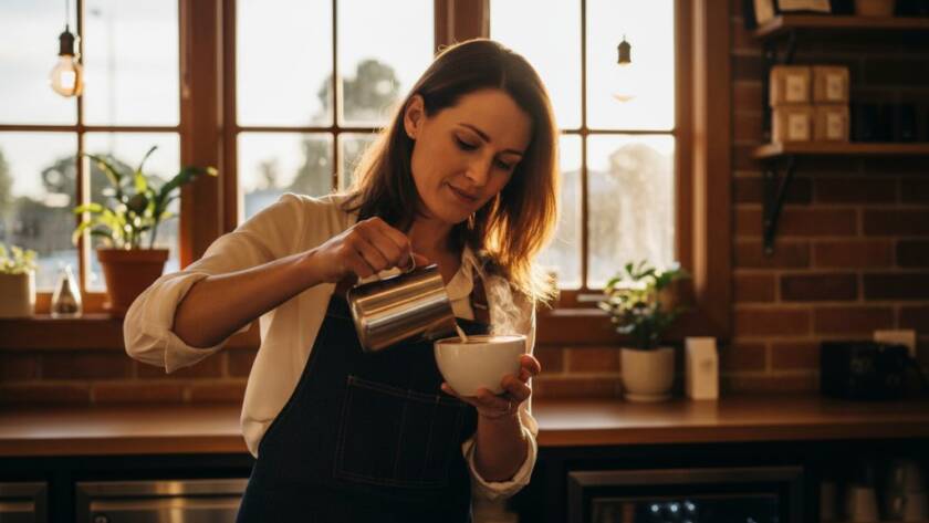 A dynamic, high-impact image showcasing Templestowe commercial photography for local businesses, featuring a skilled artisan meticulously crafting a custom piece in a beautifully lit workshop within Templestowe, bathed in dramatic golden hour light, highlighting their expertise and dedication, evoking a sense of quality and local pride.