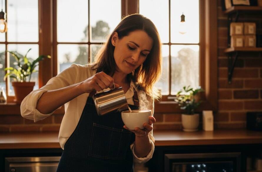 A dynamic, high-impact image showcasing Templestowe commercial photography for local businesses, featuring a skilled artisan meticulously crafting a custom piece in a beautifully lit workshop within Templestowe, bathed in dramatic golden hour light, highlighting their expertise and dedication, evoking a sense of quality and local pride.