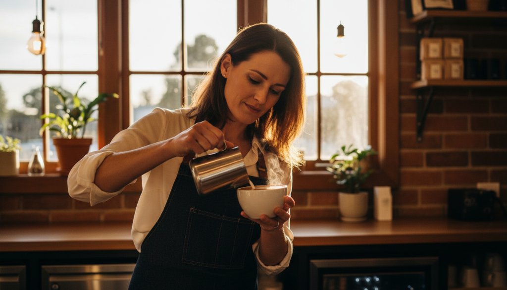 A dynamic, high-impact image showcasing Templestowe commercial photography for local businesses, featuring a skilled artisan meticulously crafting a custom piece in a beautifully lit workshop within Templestowe, bathed in dramatic golden hour light, highlighting their expertise and dedication, evoking a sense of quality and local pride.