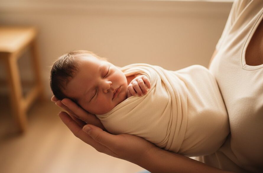 A close-up, heartwarming portrait capturing timeless Herne Hill newborn photography moments, featuring a baby peacefully sleeping on a soft, textured blanket, bathed in gentle, warm light, with a parent's hand softly cradling them, evoking a sense of serenity and profound love.