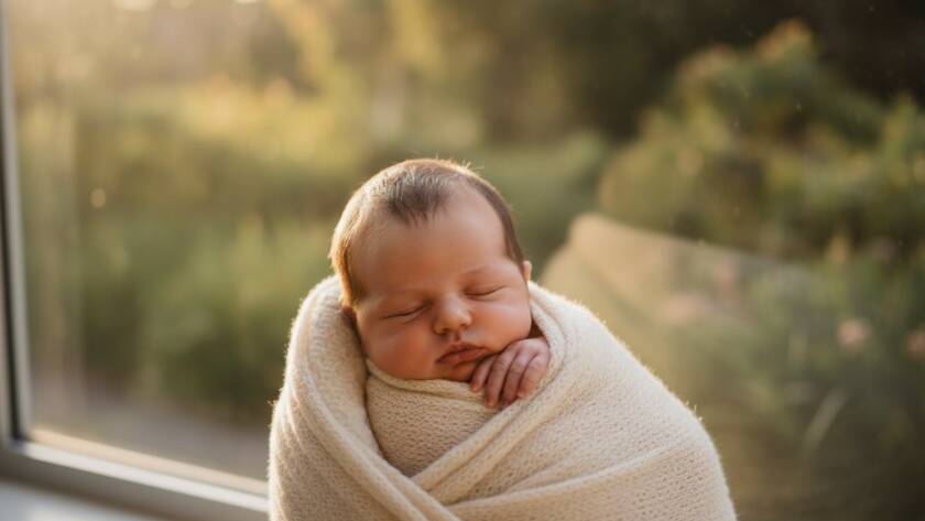 A heartwarming, professional photograph showcasing timeless newborn photos Chelsea Heights families cherish, featuring a sleeping baby cradled in loving parents' hands during golden hour, with a soft, cinematic glow near the Chelsea Heights wetlands.