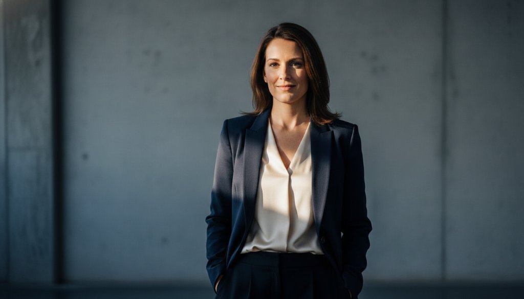 A powerful, cinematic photograph captured during a Tottenham VIC creative studio photography for personal branding session, featuring a confident entrepreneur in dynamic lighting, reflecting their strong brand identity.