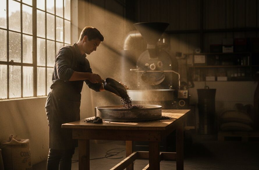 Dramatic shot of a Traralgon artisan skillfully crafting a product, illuminated by warm, directional light, showcasing the Traralgon business branding photography excellence Victoria in action, capturing authenticity.