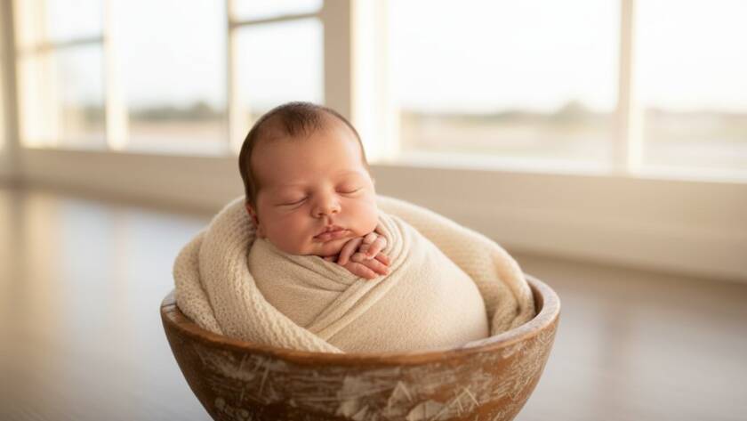 A heartwarming, softly lit close-up of a newborn baby's tiny feet nestled in a parent's hands, embodying 'Truganina newborn photography cherished family moments,' with gentle focus and warm tones.