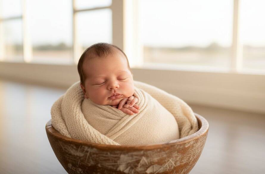 A heartwarming, softly lit close-up of a newborn baby's tiny feet nestled in a parent's hands, embodying 'Truganina newborn photography cherished family moments,' with gentle focus and warm tones.