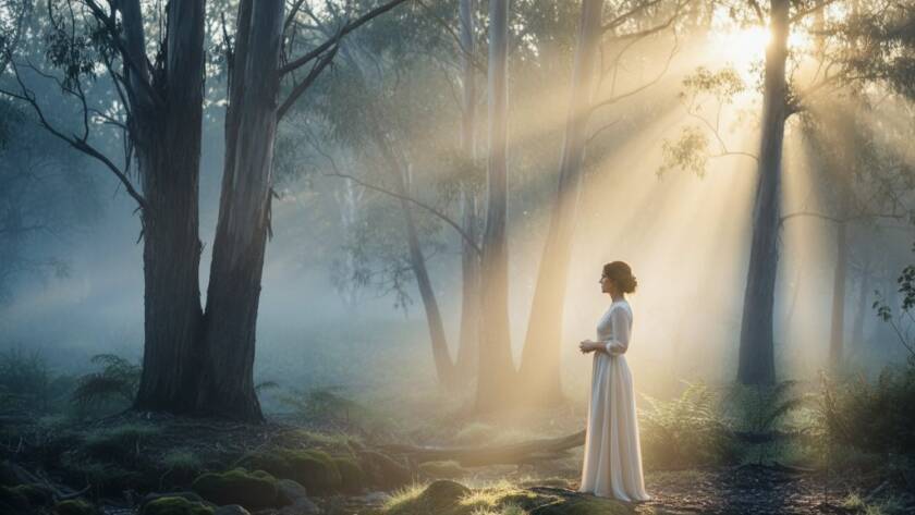 A breathtaking fine art portrait captured in Ringwood East, Victoria, showcasing the unique fine art photography style of Image by SD, with dramatic golden hour light illuminating a subject against a natural backdrop, evoking a profound sense of wonder and timeless beauty.