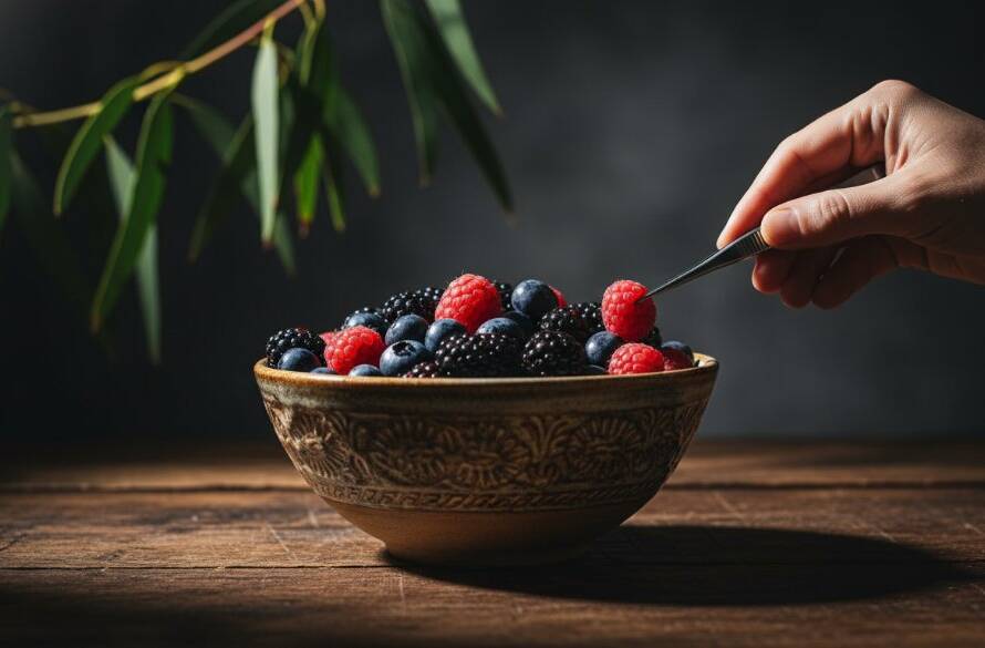 A dramatically lit, close-up photograph showcasing artisanal Wantirna product photography for local brands, with a skilled photographer's hand delicately adjusting the item under cinematic lighting, reflecting the precision and care of Image by SD.