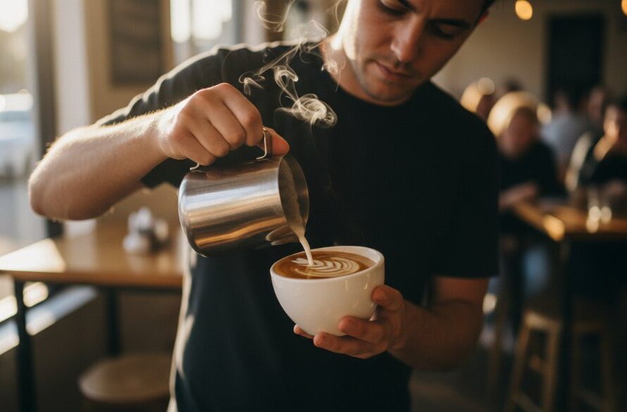 Dynamic shot of a local Wodonga artisan proudly showcasing their handcrafted product against a backdrop of a vibrant community market, bathed in golden hour light, embodying professional Wodonga regional advertising photography for local businesses.