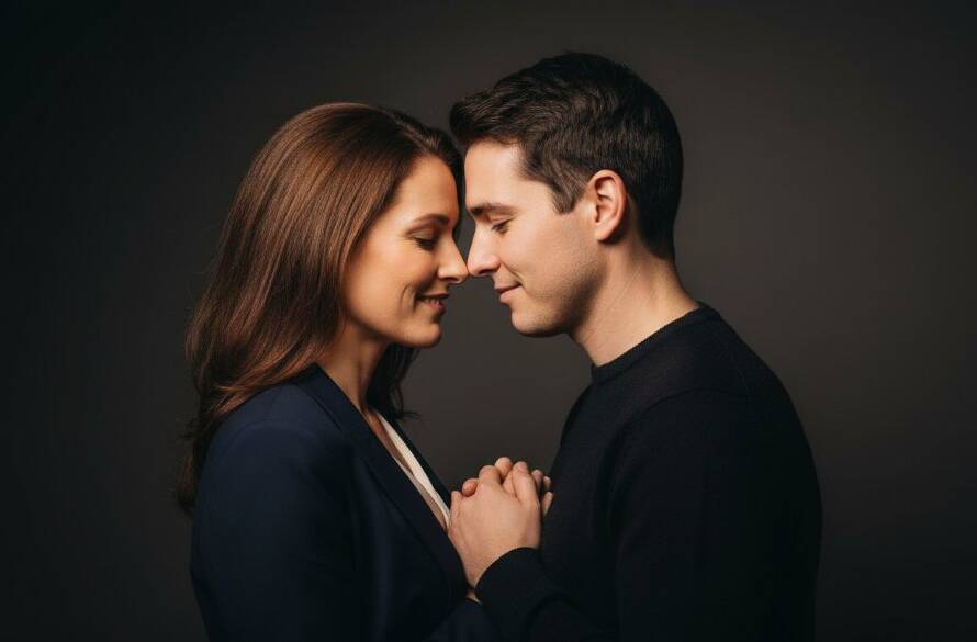 A heartwarming and intimate studio portrait of a Wonga Park family, mother and child embraced in soft, dramatic lighting, capturing a tender 'Wonga Park intimate studio photography moments' with professional colour grading.