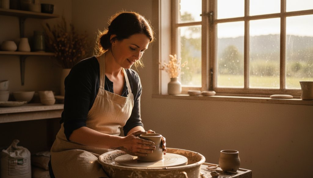 An inspiring Wonga Park Victoria personal branding photography shot featuring an entrepreneur confidently overlooking the Yarra Valley at sunrise, capturing their vision and professional essence with dramatic, golden hour light.
